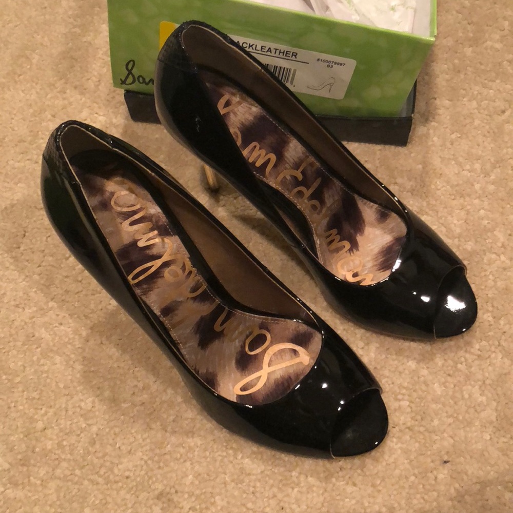 Sam Edelman black peep toe heal